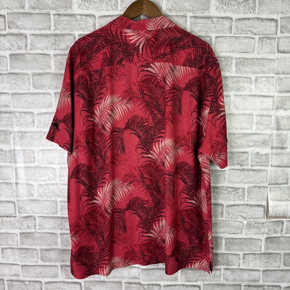 Tommy Bahama x Arizona Cardinals Red Tropical Hawaiian Silk Camp Shirt Mens 2XL - Picture 4 of 7